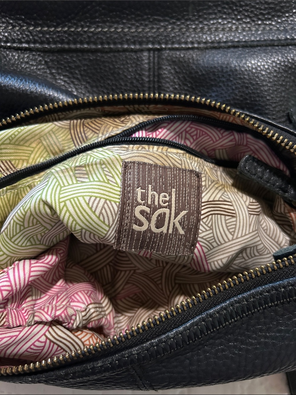 The Sak Black Pebbled Leather Crossbody with Gold Charm - Picture 8 of 15